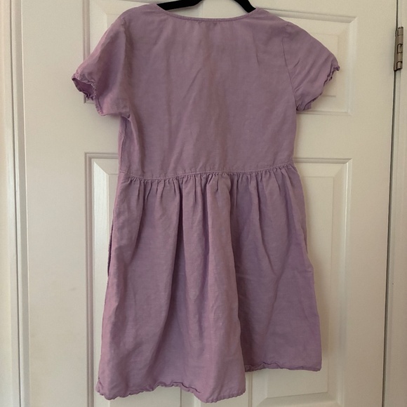 Madewell Lilac Linen Alexandra Button-Front Mini Dress - Picture 3 of 4